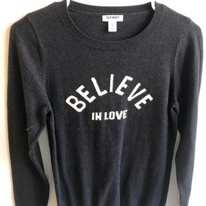 Old Navy Believe In Love Sweater